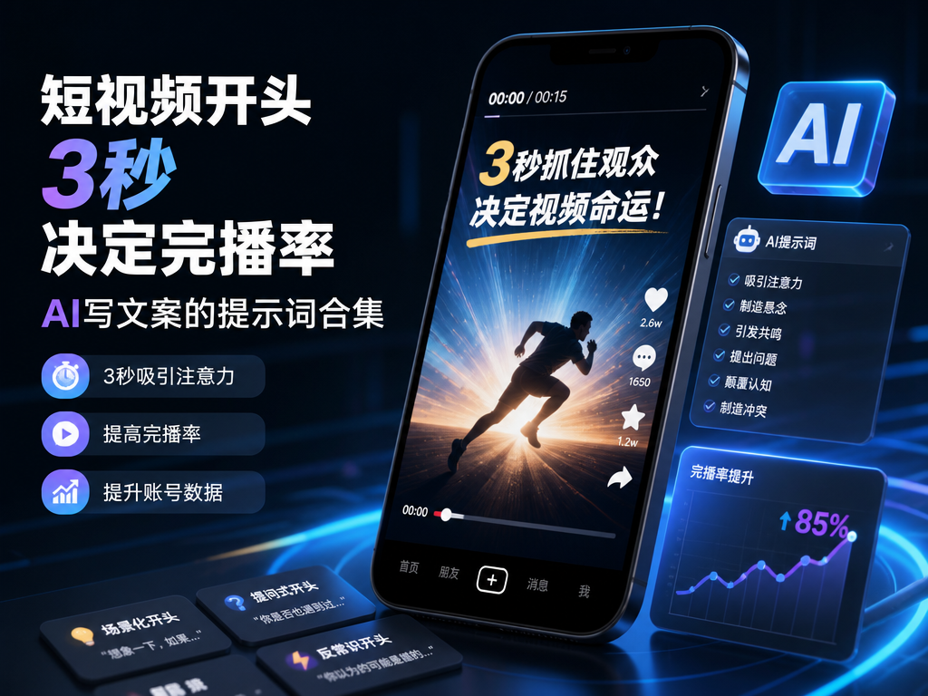 aicg-1907-1790609309.png 短视频开头3秒决定完播率,AI写文案的提示词合集